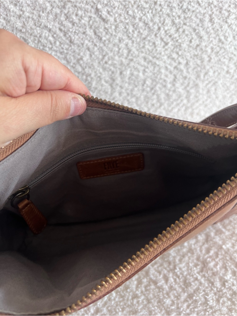 Frye Melissa‎ Zip Crossbody Leather Brown Purse Bag - Picture 14 of 15